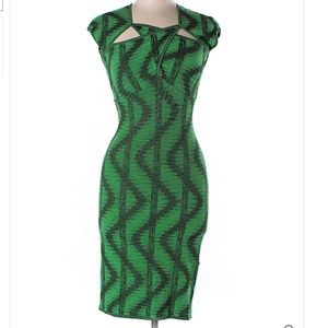 M Missoni Forest Green Bodycon Dress Sz 10
